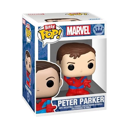 Funko Bitty POP! 4 Pack: Spider-Man - Parker Split, Superior | Official Superheroes Merch - Tiny 0.9 inch Figures with Display Shelf - Cake Topper, Party Bag and Stocking Filler Gift thumbnail 9