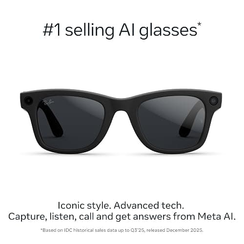 Ray-Ban Meta (Gen 2), Wayfarer Large, Matte Black | Smart AI Glasses for Men, Women — 2x Battery Life — 3K HD Resolution — 12 MP Ultra-Wide Camera, Audio, Video — Transitions® Grey Lenses thumbnail 2