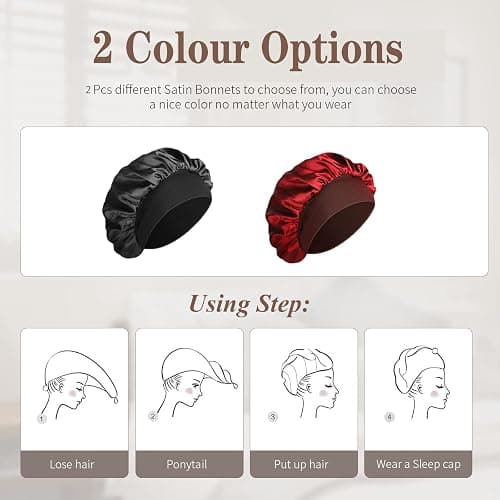 SWEET VIEW Silk Bonnet Satin Bonnet, Silk Hair Wrap for Sleeping, Soft and Comfortable Silk Sleep Cap thumbnail 5