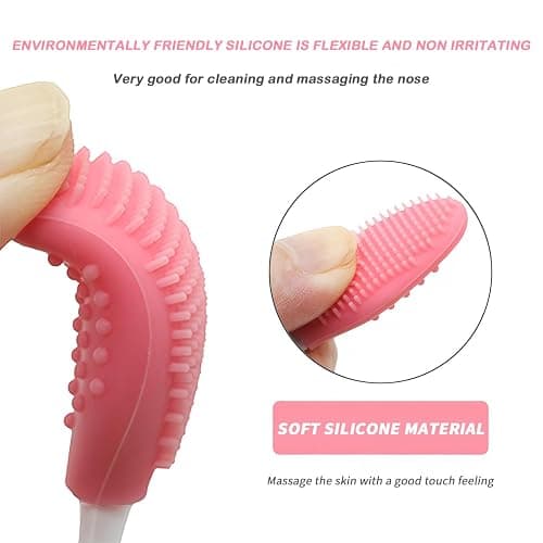 Lip Scrub Brush, Dual-ended Lip Scrubber Exfoliator and Silicone Lip Brush Exfoliator Tool Lightening for Dark Lips Nose Scrubber Lip Mask Applicator 3PCS thumbnail 4