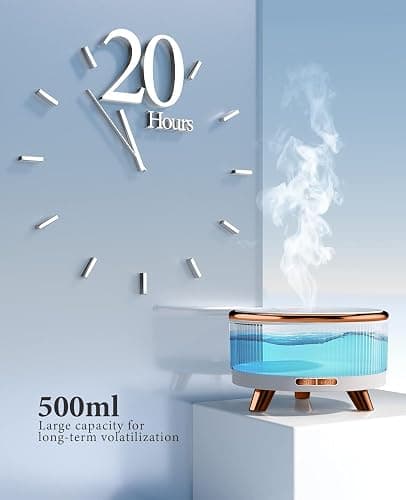 500mL Essential Oil Diffusers for Home, Aromatherapy Diffuser, Room Aroma Scent Diffuser, White - White thumbnail 2