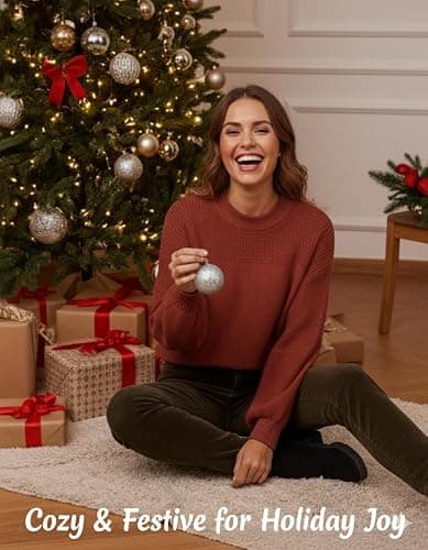 Dokotoo Women's Oversized Long Sleeve Crewneck Pullover Sweaters | Solid Color Knit Tops, Elegant Casual Fall Outfits, Soft Comfy Fashion Clothing, Trendy 2026 Winter Clothes thumbnail 6
