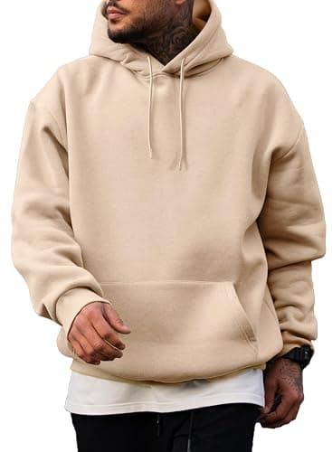 JMIERR Mens Casual Cotton Hooded Collar Drawstring Hoodies Pullover Sweatshirts Casual Long Sleeve Shirts - Image 1