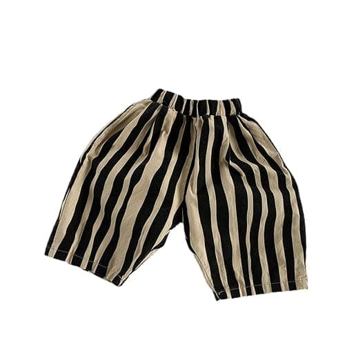 Kids Elastic Striped Harem Trousers Unisex Baby Boys Girls Casual Cotton Linen Loose Long Baggy Pants Toddler Clothes - Image 1