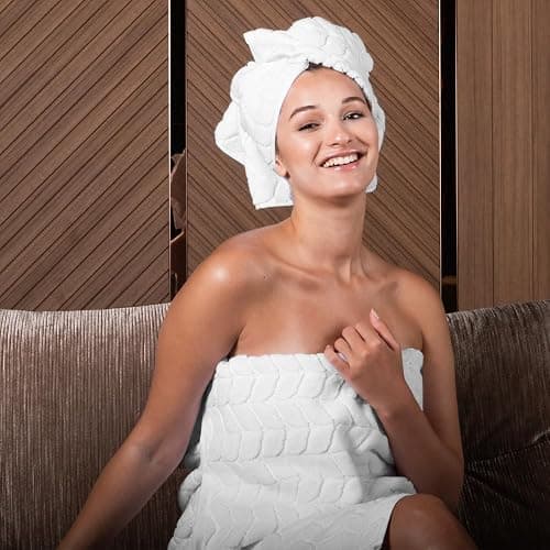 BAGNO MILANO Turkish Bath Towels, Soft Plush Jacquard Luxury Bath Towels, Quick Dry Towel Set (Sand Beige, 4 Pcs Hand Towel Set) thumbnail 2