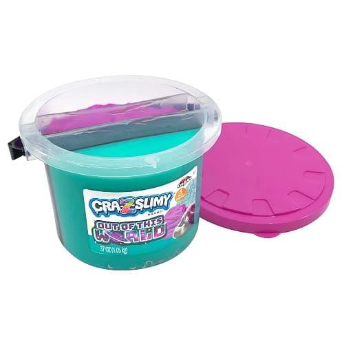 CRA-Z-Slimy Out of This World Slime - 37oz Bucket, 3 Different Slime Types: Fluffy, Metallic & Confetti thumbnail 3