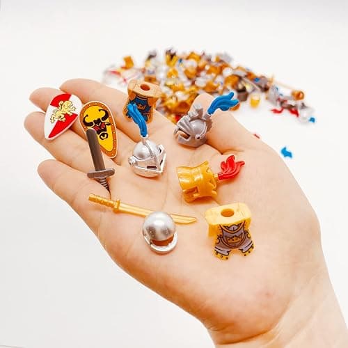 Miutrue Medieval Knight Weapons Pack Accessories Set Building Block Toy Armor Helmet Shield Bow Arrow Designed for Mini Figures Gift for Kids Boys Grils Building Kits Toys thumbnail 7