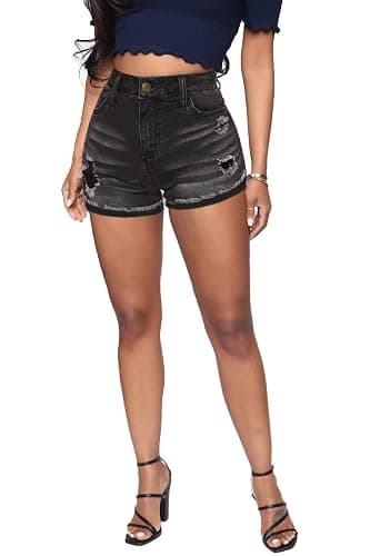 Atditama Women's Summer Ripped Jean Shorts Stretch Skinny Frayed Denim Shorts Beach Casual Women Shorts thumbnail 2