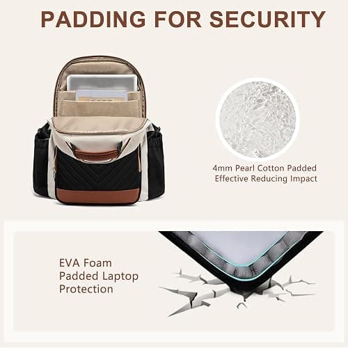 Laptop Backpack for Women Bookbag: 15.6 inch Work School Backpacks with Pouch Pocket for Large Capacity Cup & USB Charger College Book Bag Travel Business Nurse Teacher Bookbags Anti-theft Back Pack thumbnail 7