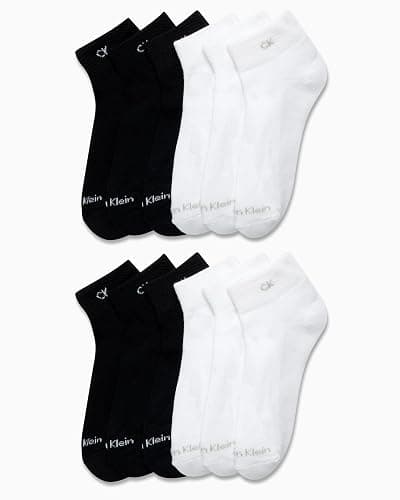 Calvin Klein Womens Quarter Socks - 12 Pack Breathable Cushioned Athletic Ankle Socks for Women for Running and Workout thumbnail 3