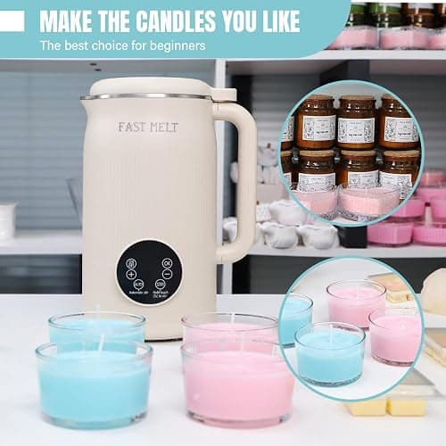 TOAUTO Wax Mixer Machine for DIY Candle Making, 1.2L Electric Wax Melter with Automatic Stirring, Digital Temperature Control 140℉-212℉, Stainless Steel Inner Pot, 800W AC120 thumbnail 7