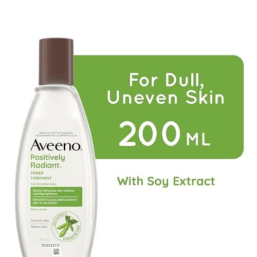 Aveeno Positively Radiant Toner, Toned Skin, Soy, Smooth Skin, Skin Care Routine, Non Comedogenic, 200mL thumbnail 2