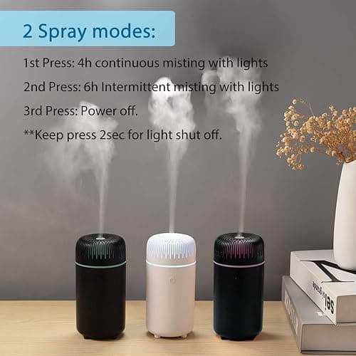 Car Diffuser Humidifier USB Aromatherapy Essential Oil Air Freshener USB Cool Mist Mini Portable Diffuser for Car Home Office Bedroom (Black) thumbnail 5