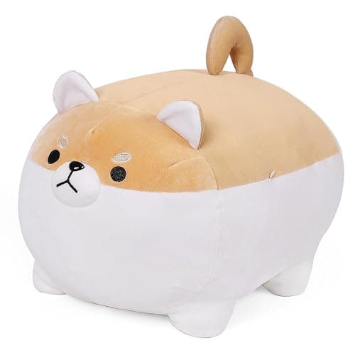 FLORVIV 19.6" Fat Dog Plush Pillow Shiba Inu, Cute Corgi Stuffed Animals Plushies Toy Doll Festival - Image 1