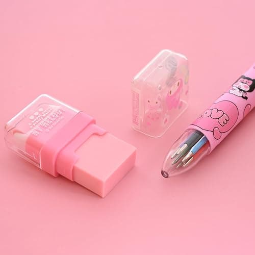 4 Pack Kawaii Cartoon Creative Roller Erasers - Roller Eraser with Roller Cleaner, Clean Up Eraser with Cover and Roller, Dual-Sided for Error Correction & Debris Collection thumbnail 5