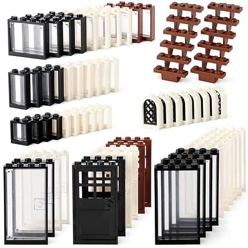 Feleph Windows and Doors Set Interior Decoration Accessories MOC Building Block Kit 118 Pieces and Parts Compatible with Major Brands - Image 1