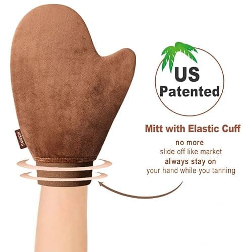 Sanfery 5-Piece Self Tanning Mitt Kit with Self Tanner Back Applicator, Self Tanning Brush, Exfoliating Mitt & Accessories for Flawless Tan thumbnail 3