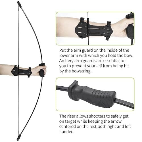 VALYPANOR Archery Recurve Bow and Arrow Youthbow Set, Archery Beginner Gift with 4 Arrows 5 Target Face,Ideal for Teens,Outdoor Sports Game Longbow, Perfect for Left & Right Hand thumbnail 4