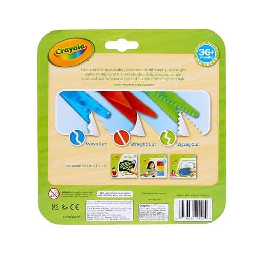 Crayola Toddler Safety Scissors (3pk), Blunt Tip Training Scissors for Preschool Learning Activities, Right & Left Handed, Toddler Arts & Crafts Essentials thumbnail 7