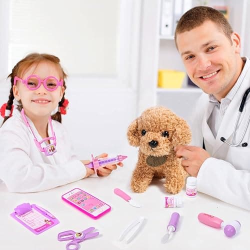 Meland Toy Doctor Kit for Girls, Pretend Play Toy Doctor Set with Dog , Carrying Bag, Stethoscope & Dress Up Costume Gift for Kids Toddlers Ages 3 4 5 6 Year Old for Role Play thumbnail 7
