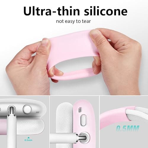 Filoto Case for Airpods Max Headphones, Ear Pad Case Cover/Ear Cups Co ver/Headband for AirPods Max (USB-C/Lightning)(2024/2020), Silicone for Apple Airpod Max, Accessories Cases(Pink) thumbnail 5
