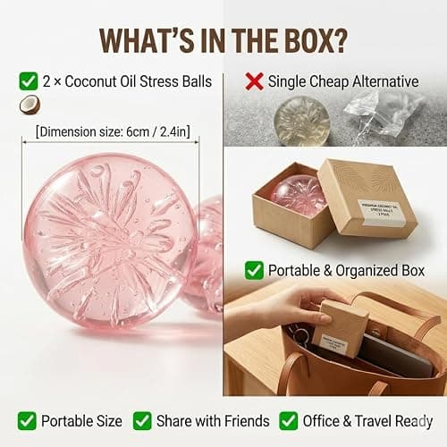 2 Pack Coconut Oil Squishy - Coconut Oil Stress Ball, Handmade Malleable Clear Jelly Bubblegum Texture Coconut Oil Squish (Blue+Pink) thumbnail 5