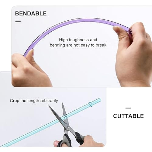 24 PCS, Reusable Straws with 4 Brushes, 10.5" Long Tritan Hard Plastic Straws, 12 Colors Translucent Replacement Drinking for 16OZ-32 OZ Tumblers, Cups, Jars, Stanley, YETI, Starbucks, BPA Free thumbnail 7