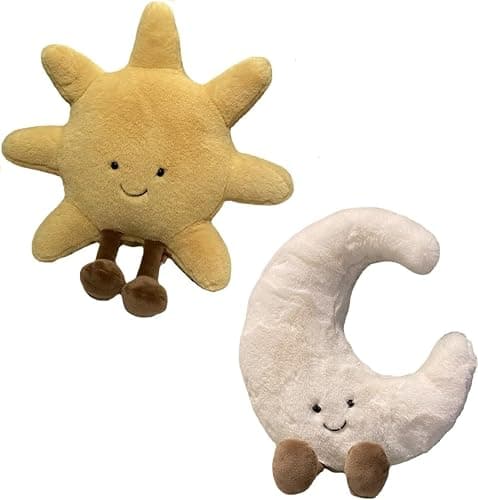 Sun plushies ，Moon plushies， Perfect Moon Gift for Smile Fun，Soft and Cuddly Lovely Stuffedplushies A Lovely Birthday Present for Fans, Gifts & Home Decor (Sun and Moon) - Image 1