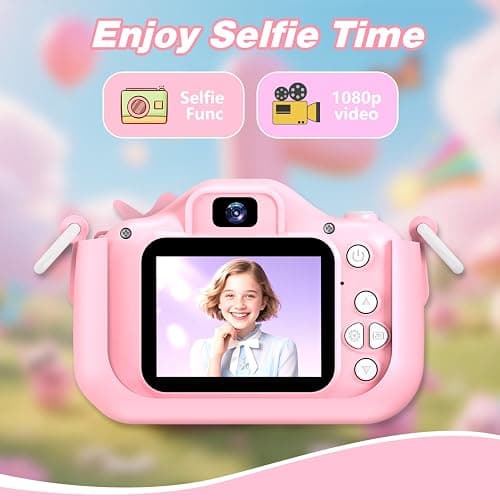 Goopow Kids Camera Toys for 3-8 Year Old Girls Boys,Children Digital Video Camcorder Camera with Cartoon Soft Cover, Best Chritmas Birthday Festival Gift for Kids - 32G SD Card Included thumbnail 4
