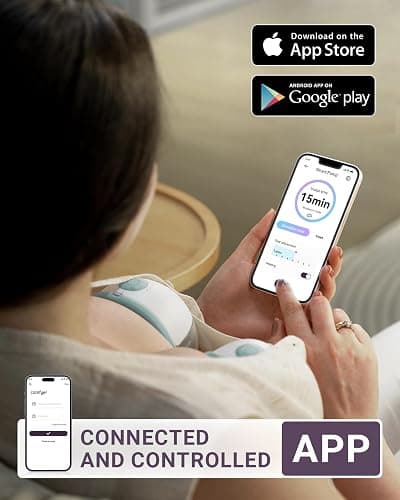 comfyer Heated Breast Pump Hands Free, Industry-Leading Heating Tech, Innovative Magnetic Charging Base, App Discreet Control, 20pcs Breastmilk Storage Bags Included, Hospital-Grade Suction, 2 Pack thumbnail 3