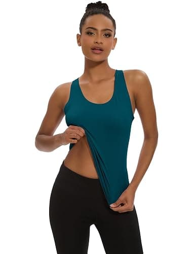 Dalavch 5 Pack Women's Workout Racerback Tank Tops Spandex Yoga Athletic Running Gym Sports Crop Tops for Women thumbnail 2