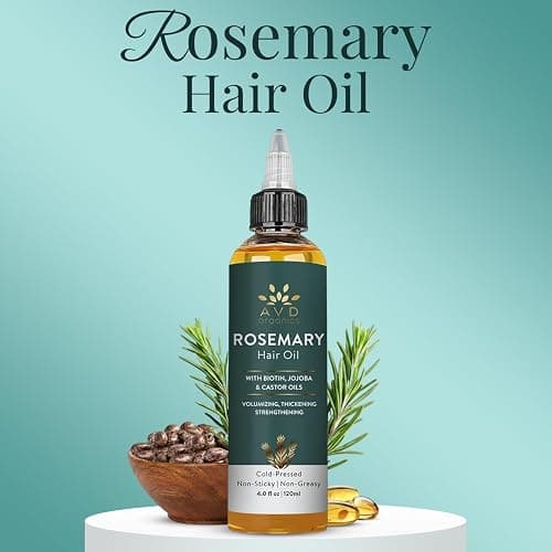 AVD Organics Rosemary Oil for Hair | Infused with Biotin | Hair Stregthening Nourishing and Volumizing | infused with Jojoba & Castor Oil | NON - GMO 120ml thumbnail 7