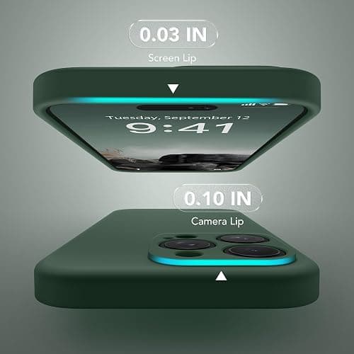 SuydanBox Magnetic for iPhone 14 Pro Case, Compatible with MagSafe, [Full Camera Protection][Screen Protector] Silicone Shockproof Protective Phone Case for iPhone 14 Pro 6.1", Alpine Green thumbnail 6