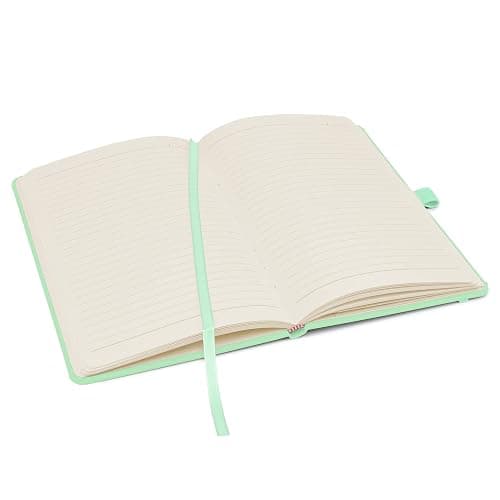Notes London Eco A5 Notebook with Lined Pages, Pen Loop, Ribbon, Date Marks and Paper Pocket, Medium Hardback Journal, Note, sustainably sourced paper (Pastel Mint) thumbnail 3