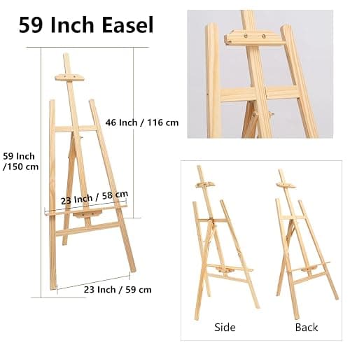 Easel Stand for Wedding, Easel Display Stand 59" Canvas Stand for Painting Wedding Poster, Wedding Welcome Sign with Stand, Wedding Table Plan Board, Wooden Easel Stand for Painting, Art Poster Easel thumbnail 2