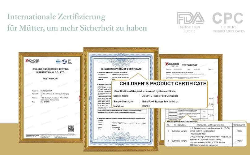 ACEPRUT 14 Stück Glas Babybrei Einfrieren Behälter, Beikost Baby Zubehör, Babynahrung Aufbewahrung, Auslaufsicher, BPA-frei, Mikrowelle, Geschirrspüler & Gefrierschrank sicher thumbnail 8