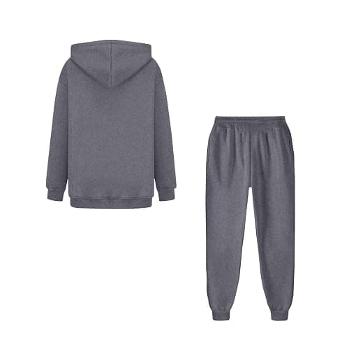 BCGQVZES Girls Sweatsuit 2 Piece Outfits - Hoodie Sweatshirts And Sweatpants with Pockets Fall Winter Fashion Jogger Sets thumbnail 5