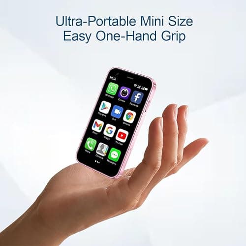 CostMvp Mini Phone Unlocked 3.0" Compact Smartphone Android 9 Quad-Core Dual SIM Face ID 2GB+16GB (Up to 128GB SD) 3G 5MP+5MP Dual Cameras (Pink) thumbnail 2