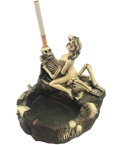 RUITASA Creative Skull Ashtray & Love Never Dies Skull Ashtray Fun Taste The Living Room Decoration for Smoking Room Decor Gifts for Smokers thumbnail 7