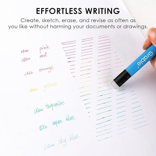 Grabie Erasable Gel Pens, 9 Medium Point 0.7 mm Pens, Classic | Thermo-Sensitive Gel Ink, Clean Erasing, Smooth Writing, Vibrant Assorted Colors, Twist-up Design, Drawing, Journaling thumbnail 4