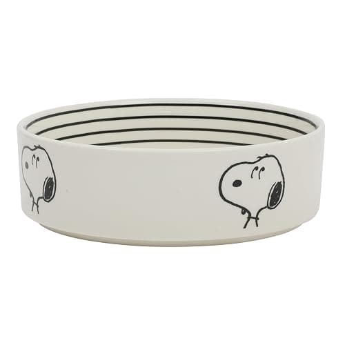 Peanuts Snoopy Dog Bowl with Bone Design – 6.5" Stoneware Water or Food Bowl for Small to Medium Dogs – Cute Cartoon Pet Dish, Durable & Easy to Clean - Image 1