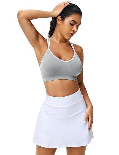 VEQKING Women's Cross Back Sports Bra Padded Strappy Medium Support Yoga Bra for Workout Fitness 3 Pack thumbnail 3