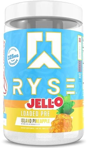 RYSE Loaded Pre Workout Powder - Jell-O Island Pineapple - Daily Pre-Workout for Men & Women with 325mg Caffeine, Beta Alanine, and Citrulline for Pump, Focus, and Energy - 30 Servings - Image 1