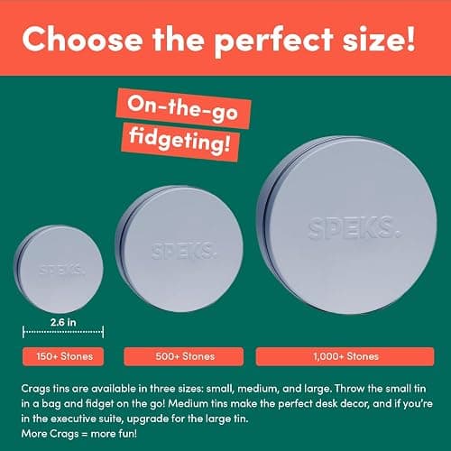 Speks Original Crags Ferrite Putty | 150+ Magnetic Stones in a Tin | Stress Relief Fidget Toy for Adults & Teens | Stocking Stuffer Neutral Slate, Small thumbnail 4