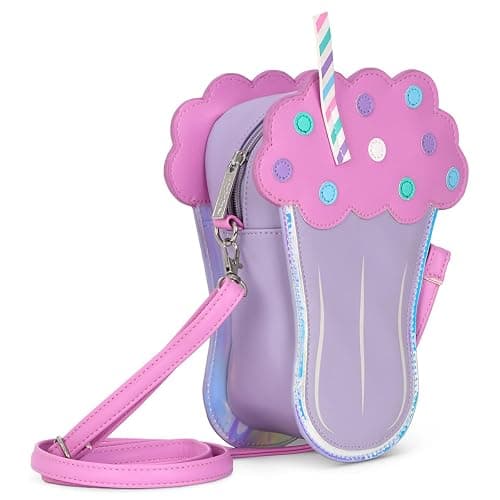 iscream Girls' Crossbody Purse in Faux Patent Leather with Zipper Closure, Love Sweet Collection thumbnail 5