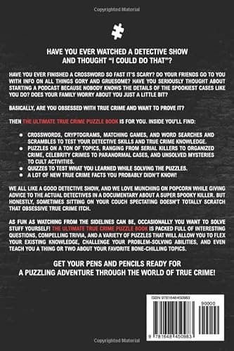 The Ultimate True Crime Puzzle Book: Over 100 Killer Activities for True Crime and Serial Killer Fanatics (Cryptograms, Crosswords, Brain Games, Word Searches, Trivia, Quizzes and Much More) thumbnail 2