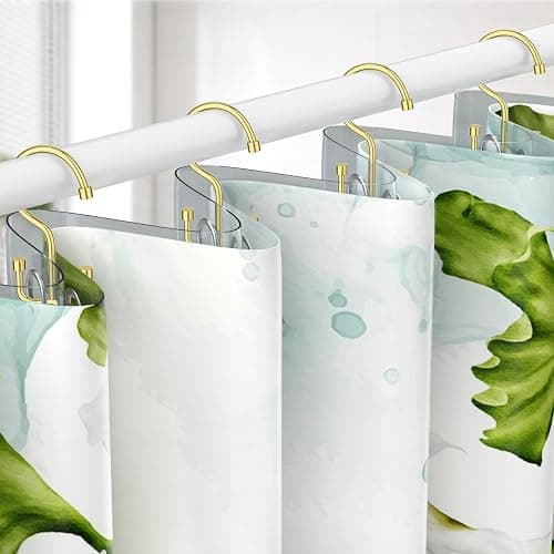 Goowin Shower Curtain Hooks, Shower Curtain Rings, Durable Gold Shower Curtain Hangers, Smooth Glide Double Hook Shower Curtain Hooks, Simple Shower Hooks for Shower Curtain, Gold, 24 Pack-Cylinders thumbnail 3