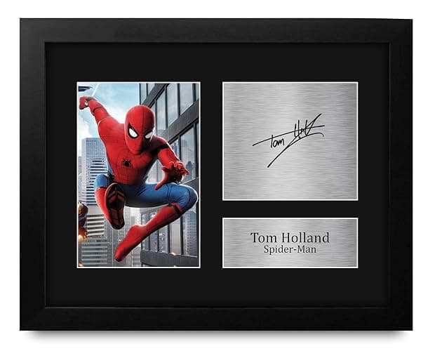 HWC Trading Tom Holland Gift USL Framed Signed Printed Autograph Spiderman Gifts Print Photo Picture Display - US Letter Size - Image 1