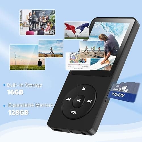 AGPTEK A02S 16GB MP3 Player, 70 Hours Playback Lossless Sound Music Player, Supports up to 128GB, Black thumbnail 6