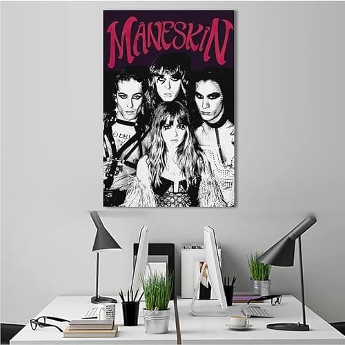 LaBdip Maneskin Rock Band Music Album Cover Canvas Wall Art Picture Print Modern Family Bedroom Decor Posters Unframed 16x24inch thumbnail 4